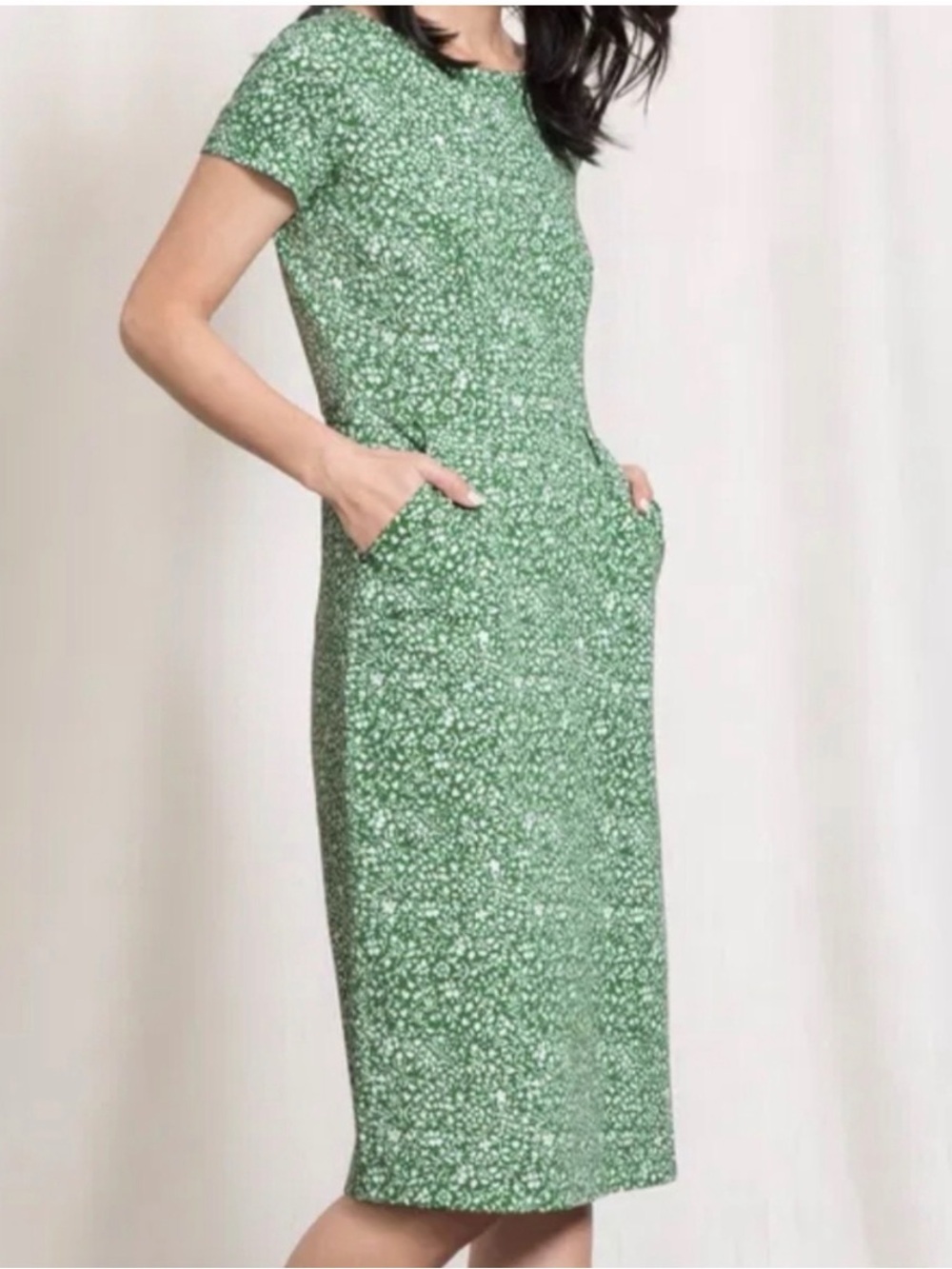 Boden Phoebe dress, green and white floral, 8L